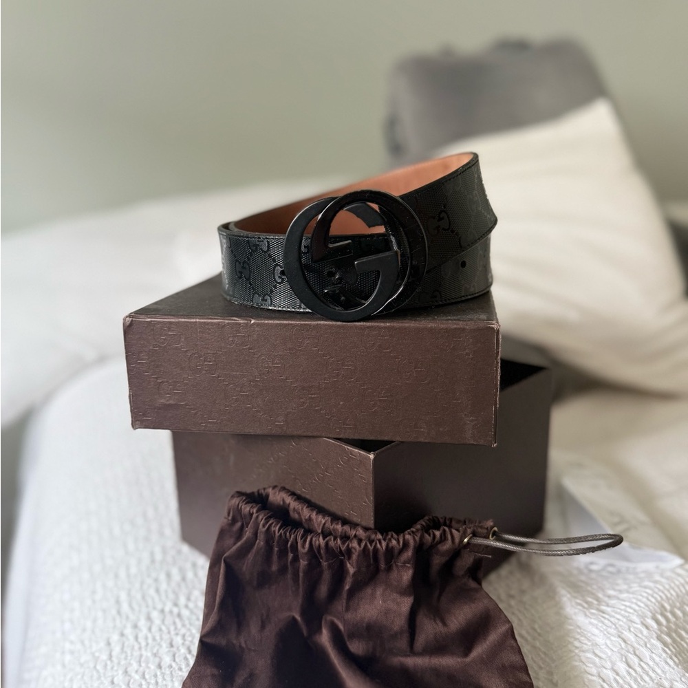 Gucci Black Leather Belt